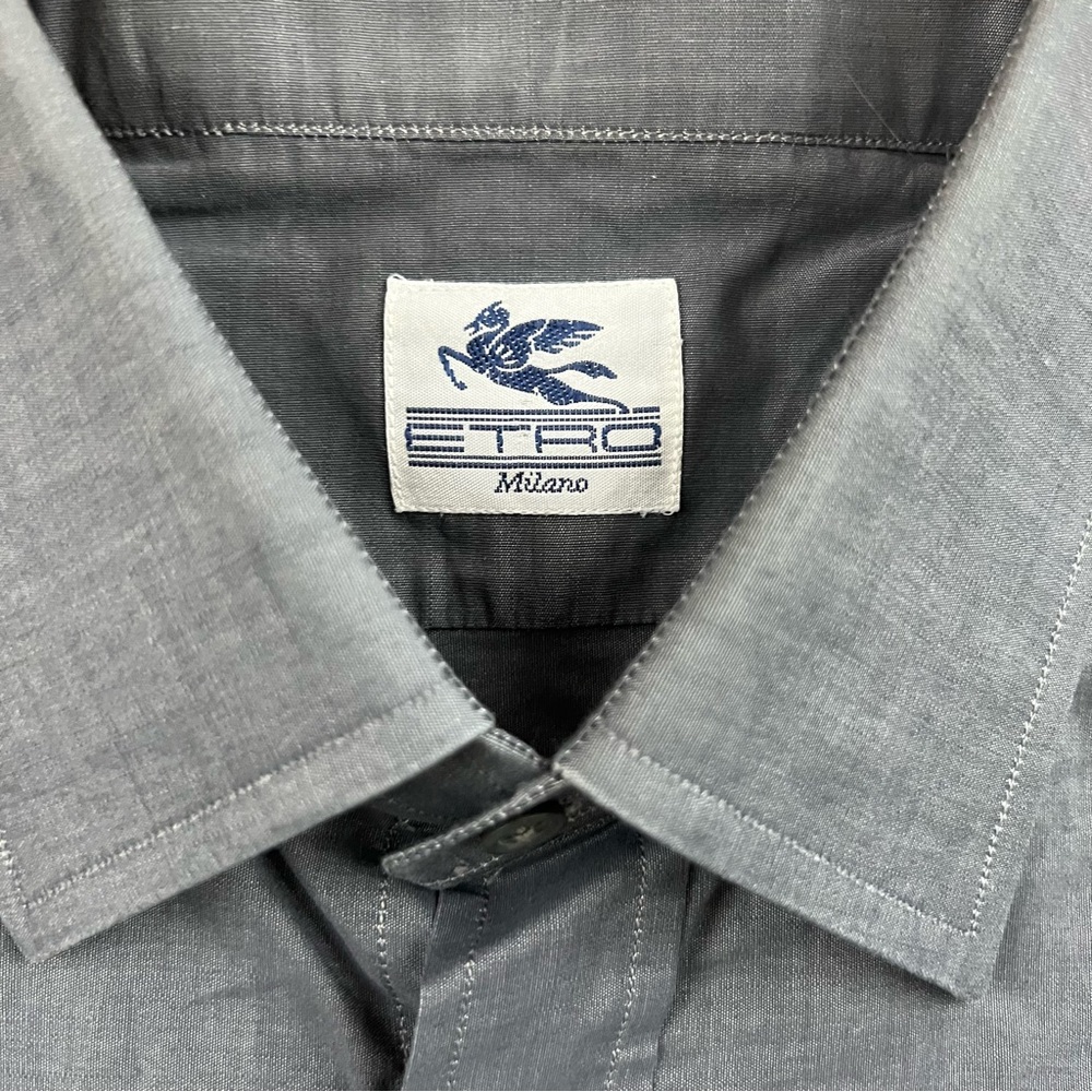 Etro Gray Dress Shirt size 15 1/2 39‎ - Picture 3 of 4